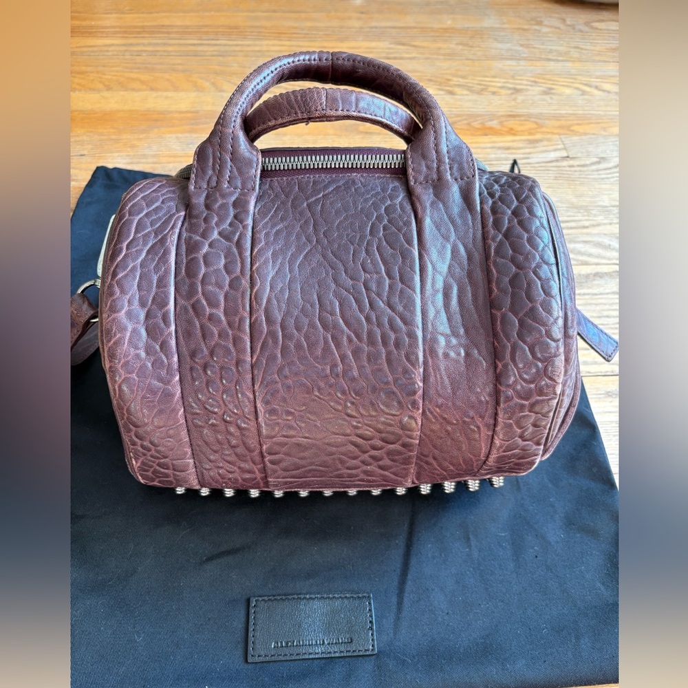 Alexander Wang Rocco Bag , Burgundy with Silver-Toned Hardware, Studded bottom. - Picture 12 of 14